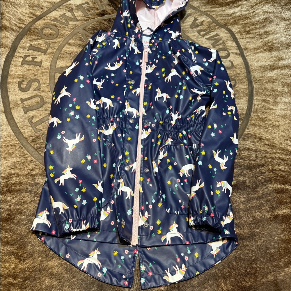 Cat & Jack Pink Unicorn Raincoat size Girl Large
